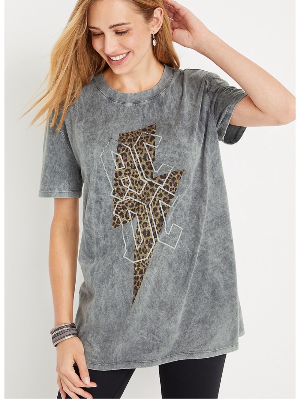 Maurices Leopard ACDC Oversized Graphic Tee, size 2x